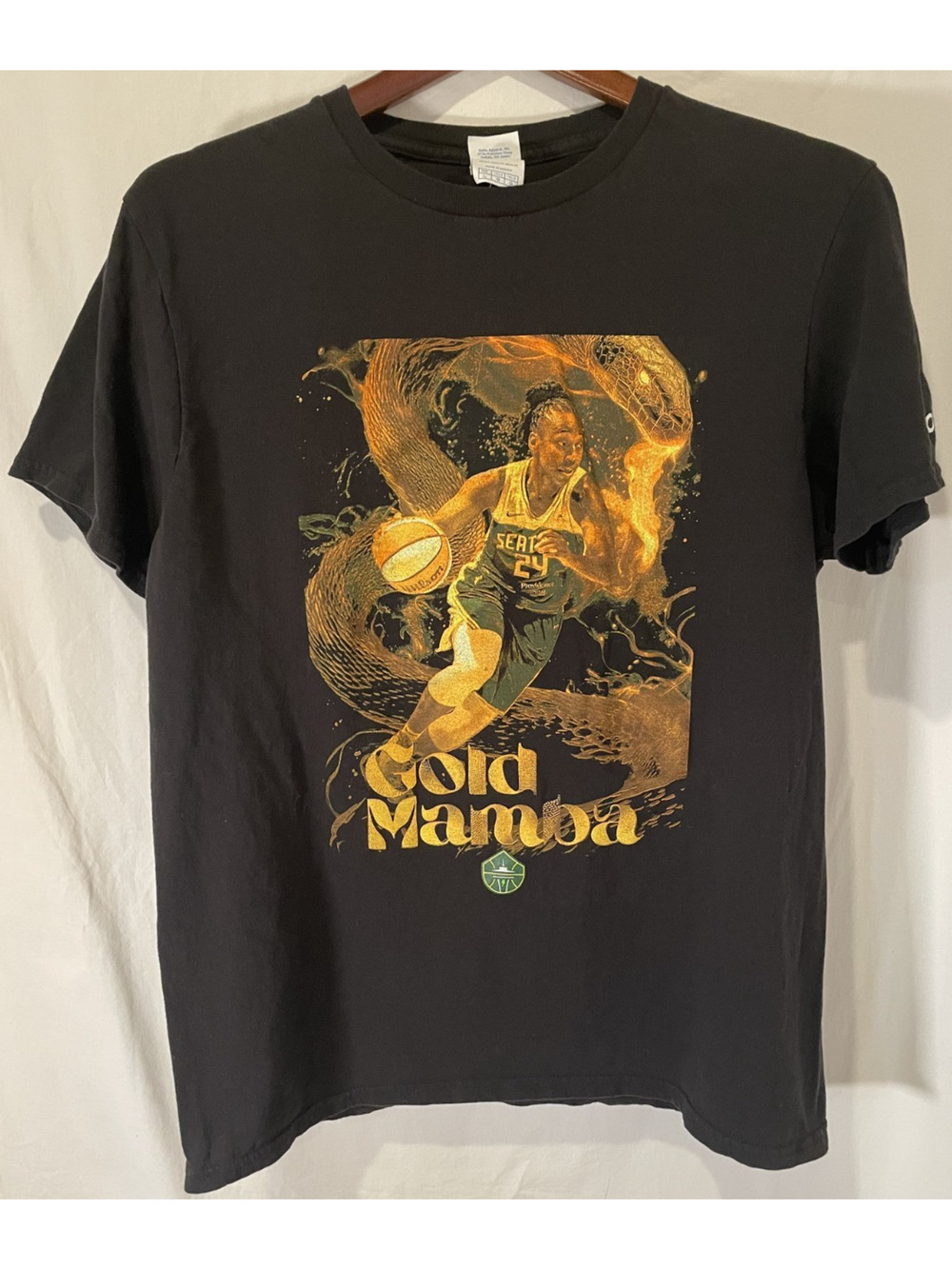 Gold Mamba Seattle Storm Jewell Loyd Basketball T-Shirt Black - L